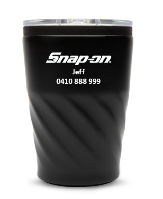 Logoline Premium Double Wall Coffee Cup - Black (100 Pack):Black